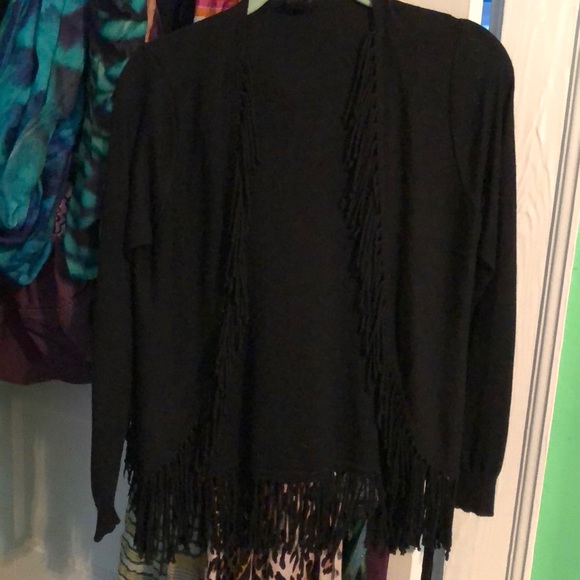 (EUC) Yoana Baraschi fringed black cardigan small - Picture 1 of 7